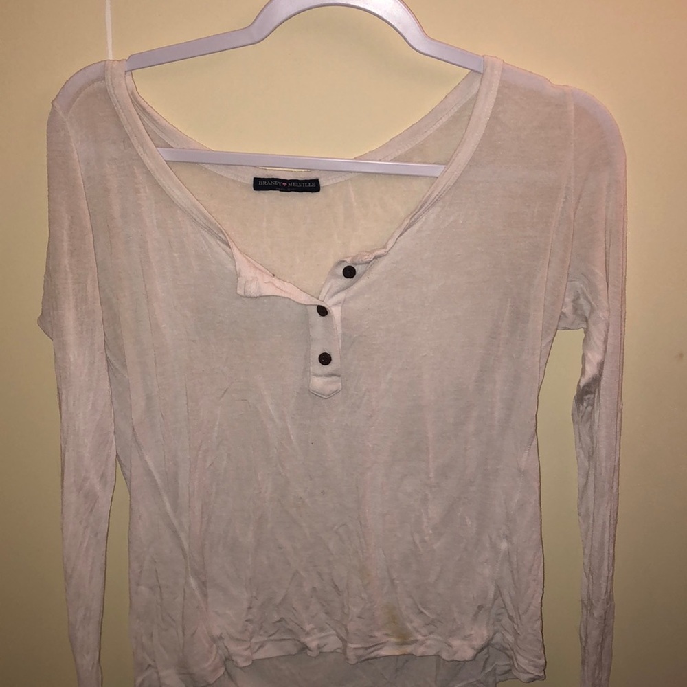 Brandy mellvile white long sleeve top